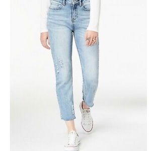 Indigo Rein Juniors Blue Rigid Distressed Jeans